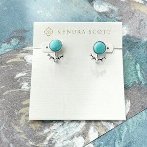 Kendra Scott Sienna Light Blue Magnesite Silver Ear Jacket Earrings